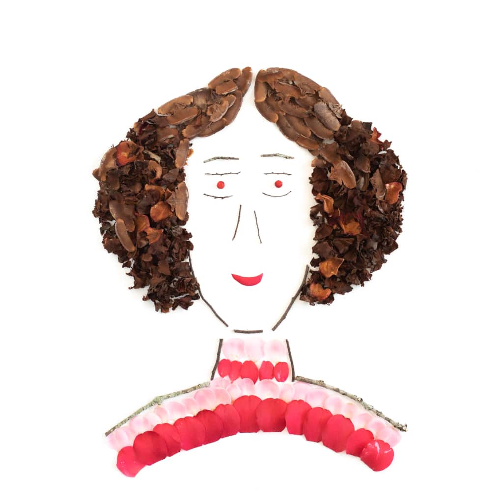 Princess Leia foliage face by Caroline Lord