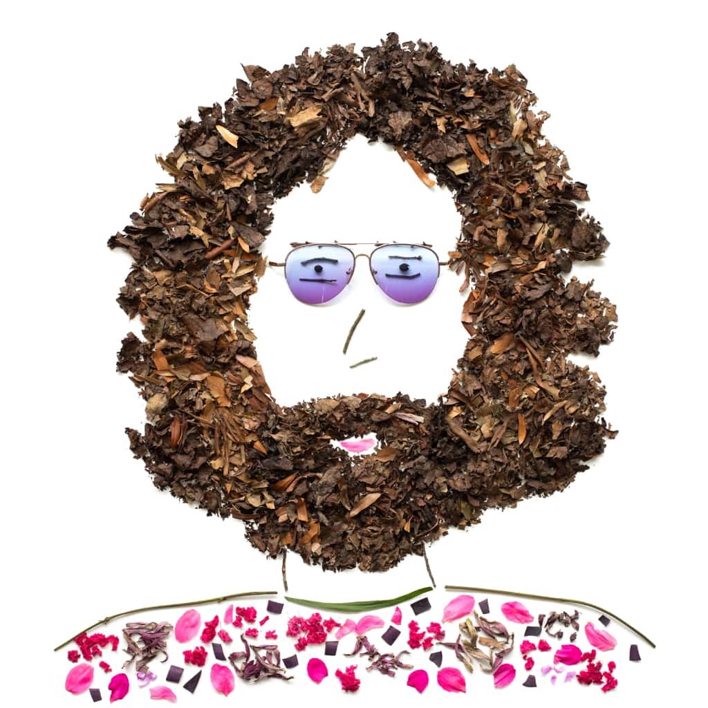 Jerry Garcia foliage face by Caroline Lord