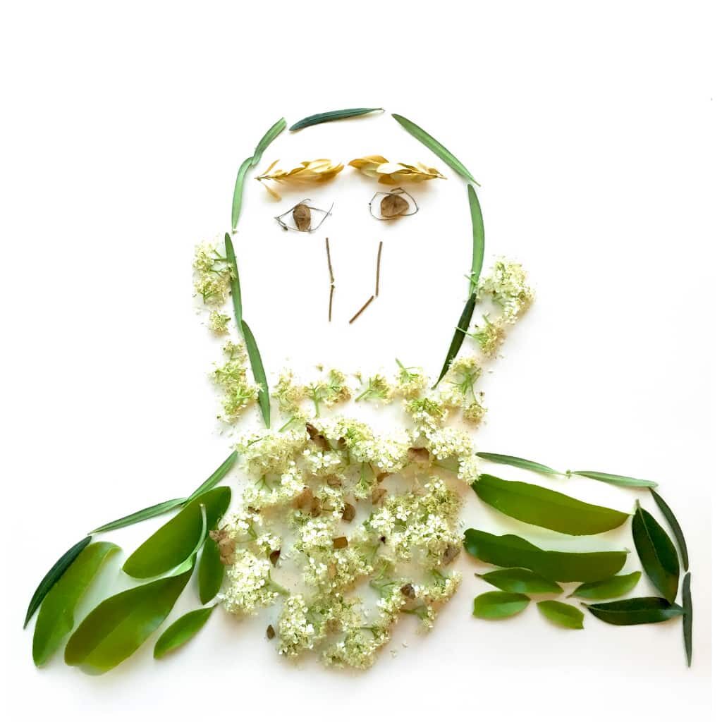 Leo Tolstoy foliage face by Caroline Lord