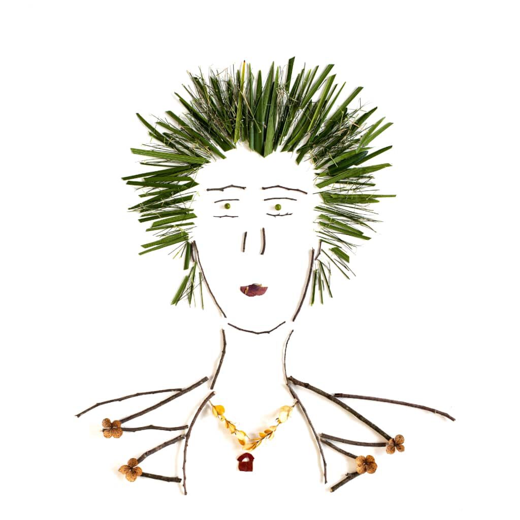 Sid Vicious foliage face by Caroline Lord
